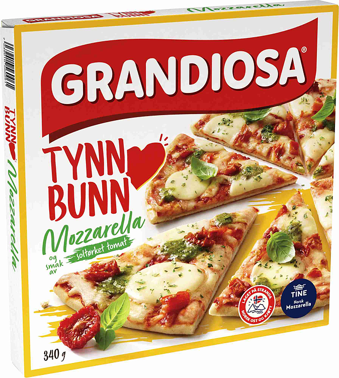 Grandiosa tynn bunn mozzarella  340g