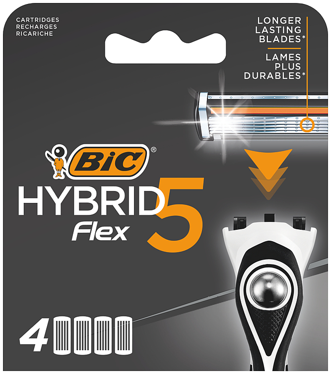 Barberhøvelrefills for menn hybrid 5 flex   4stk