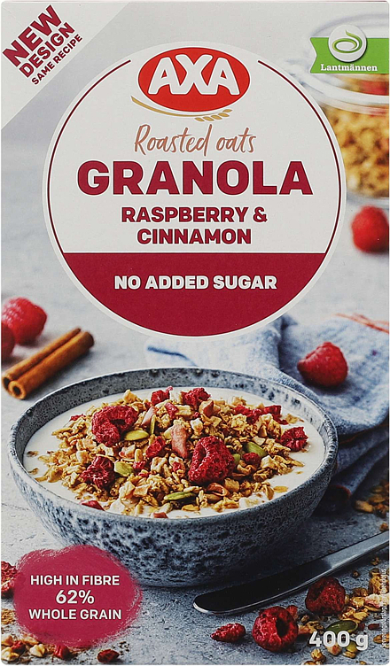 Granola bringebær & kanel 400g