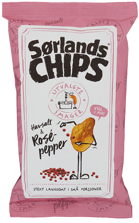 Sørlandschips havsalt & rosepepper  100g