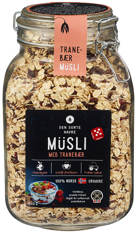 Musli av svarthavre med tranebær   1,04kg
