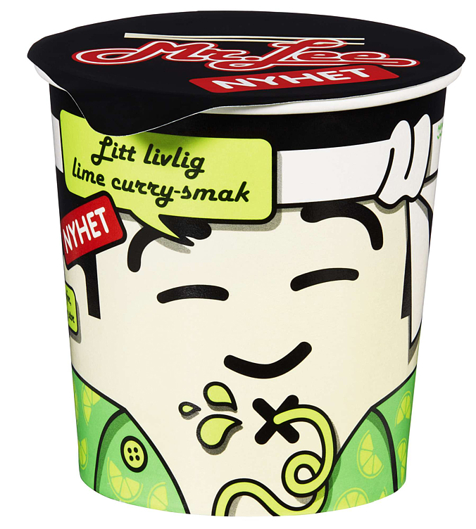 Mr lee litt livlig lime curry-smak nudler kopp  65g