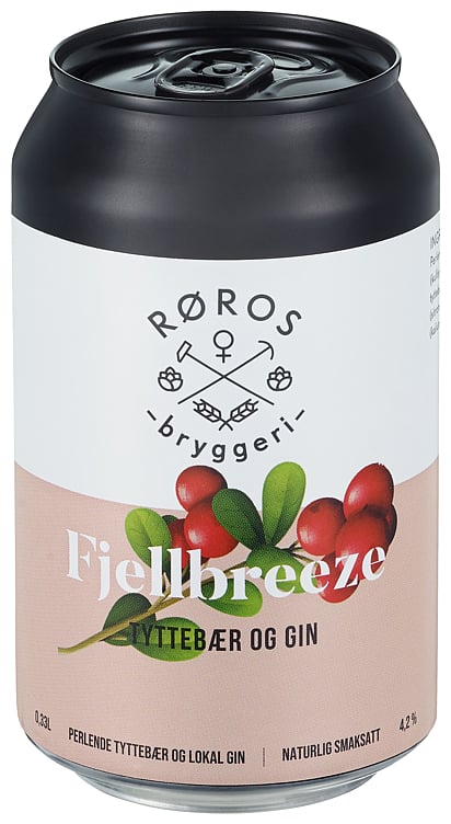 Fjellbreeze tyttebær og gin   4,2%   24x33cl
