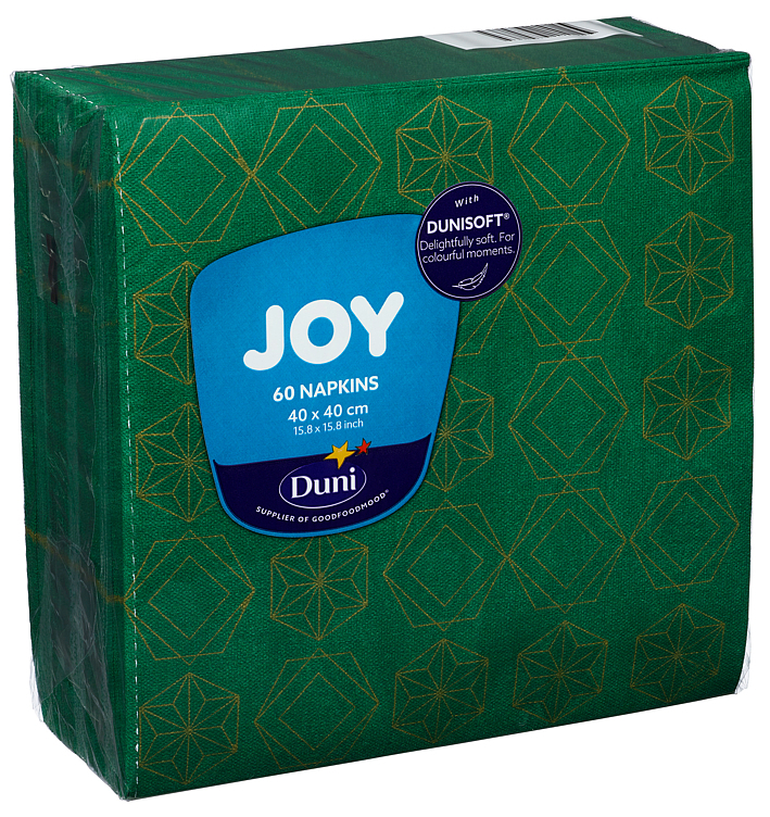 Serviett dunisoft 40cm gilded star green   60stk
