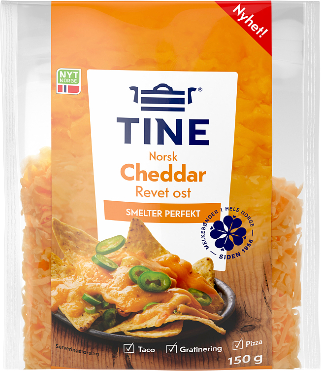 Revet norsk cheddar   150g