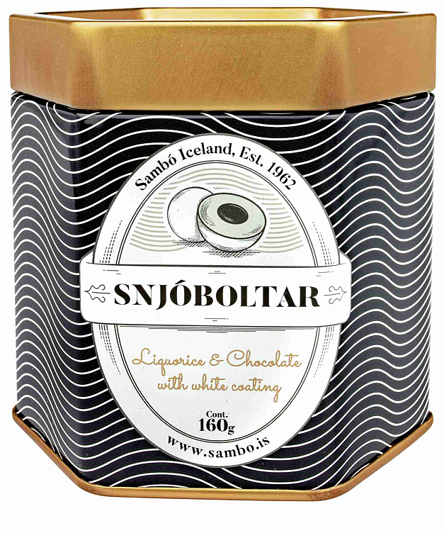 Snjoboltar chocolate w/white sugar coating & liquor   160g