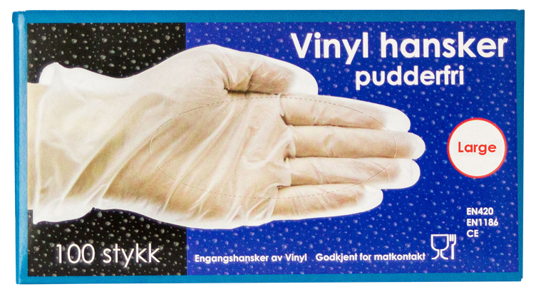 Vinyl engangshansker l   100stk
