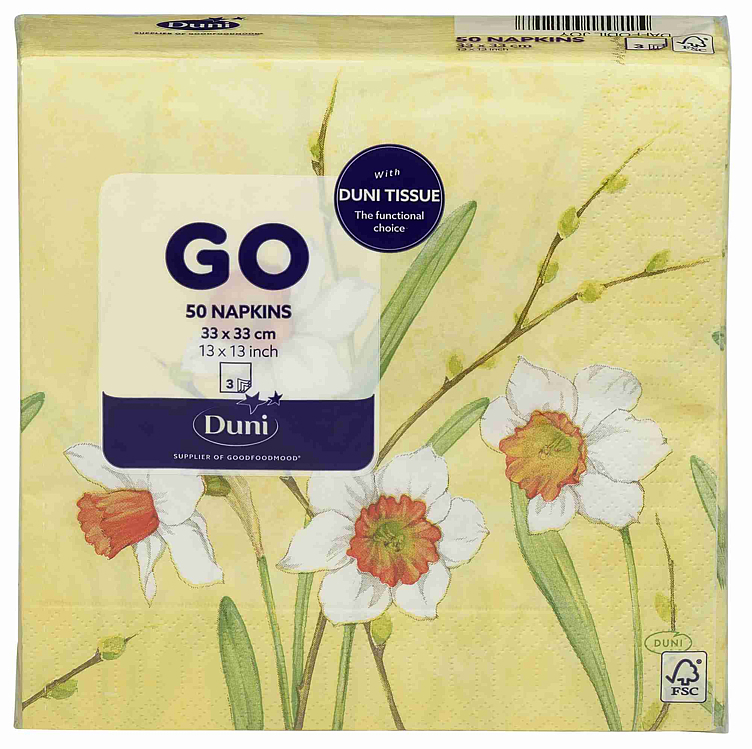 Serviett 3l33cm daffodil joy   50stk