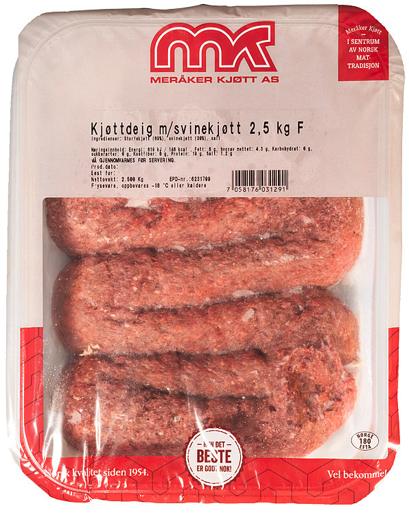 Kjøttdeig med svin 2,5kg