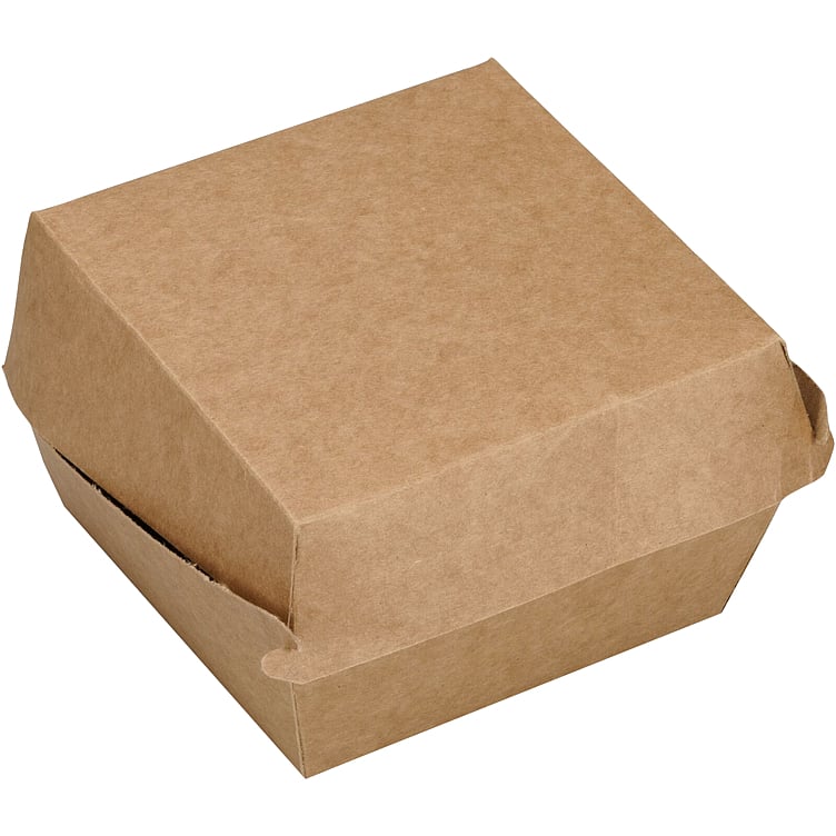 Hamburger box 11,8x11,7x8,2cm 1100ml brown   100pce
