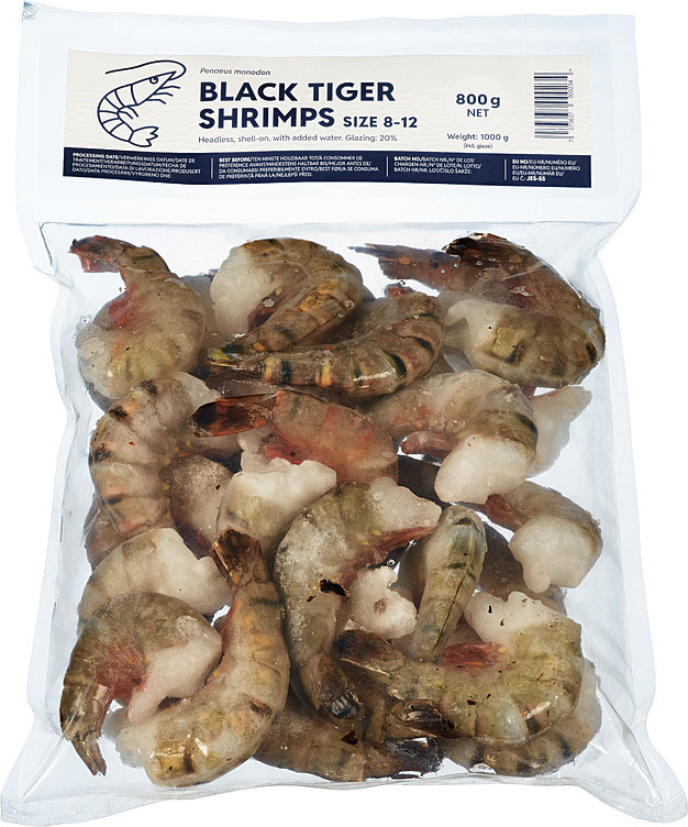 Black tiger scampi hlso ezp 8-12, 20% glasering  1kg