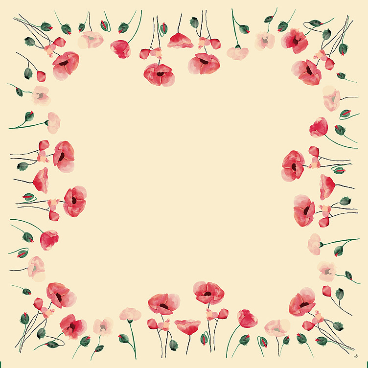 Sinppduk dunisilk 84x84cm poppy charm  20stk