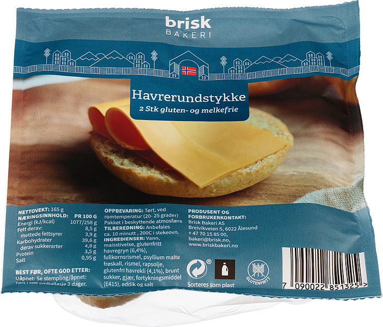Rundstykker grove glutenfrie  2stk