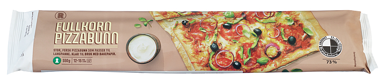 Pizzabunn fersk fullkorn   550g