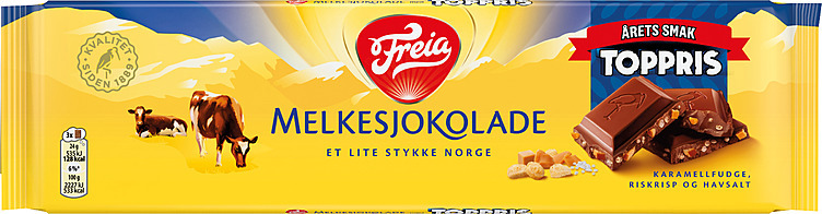 Melkesjokolade med toppris  190g