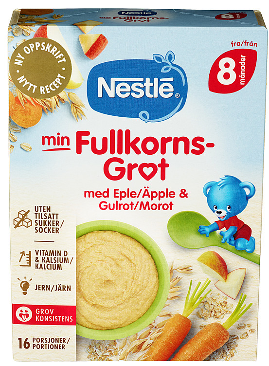 Min fullkornsgrøt eple gulrot 8m  410g