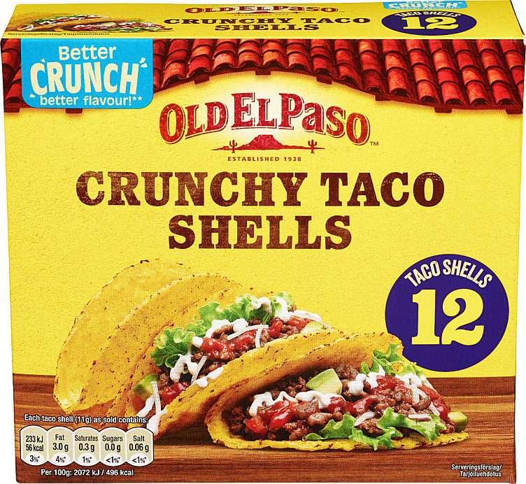 Crunchy taco shell  12stk  135g