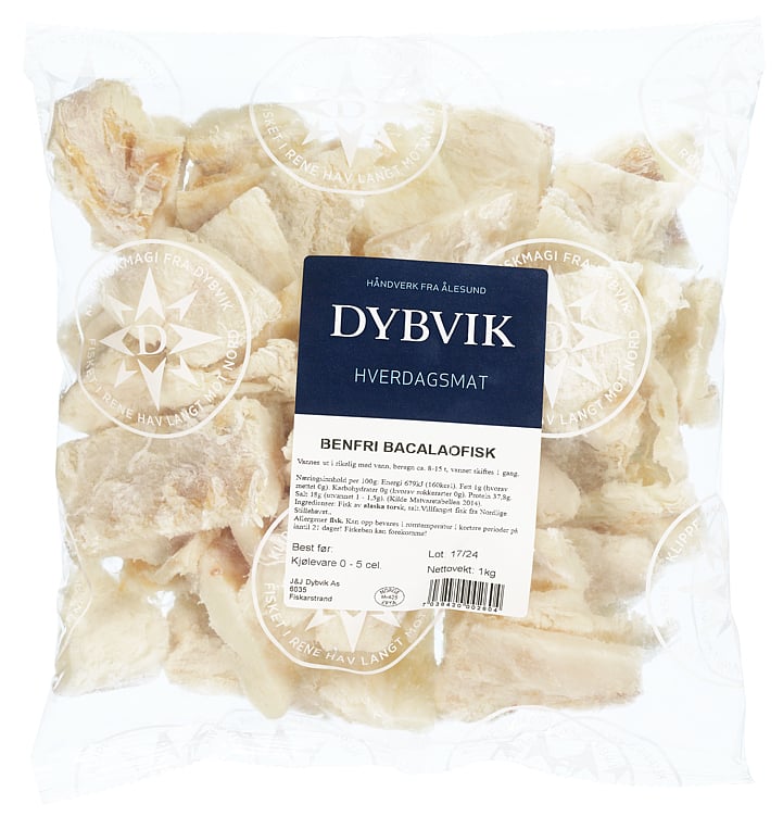 Klippfisk biter benfri  1kg