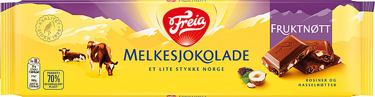 Melkesjokolade fruktnøtt 200g
