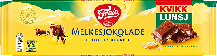 Melkesjokolade med kvikk lunsj 200g