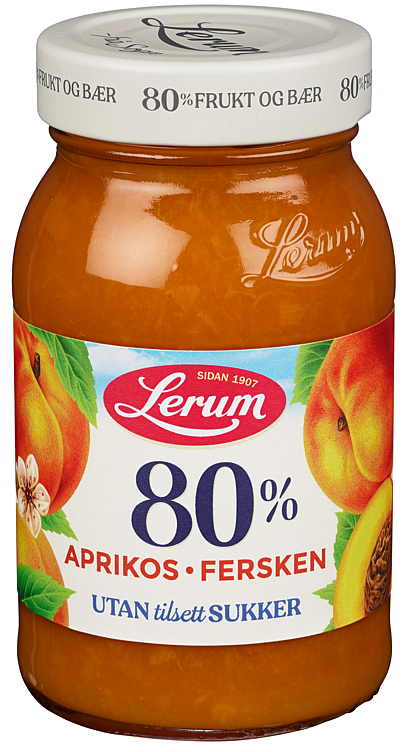 Aprikos-ferskensyltetøy u/sukker  335g