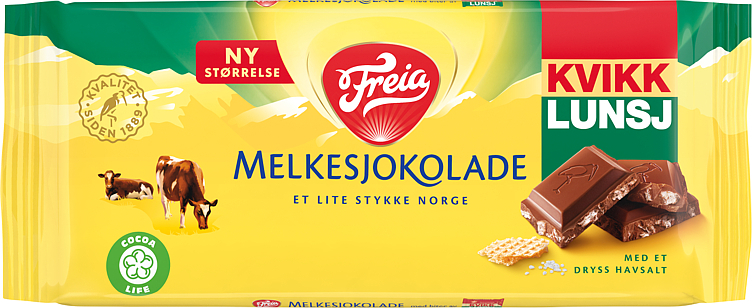 Melkesjokolade med kvikk lunsj  100g