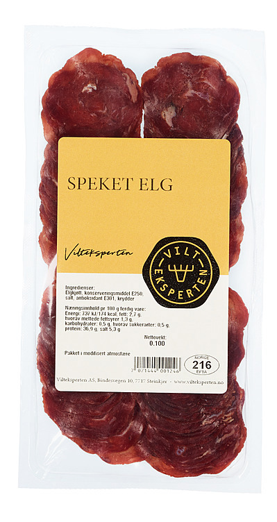 Speket elg skåret  100g