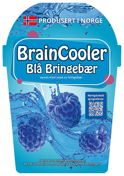 Braincooler slush blå bringebær 1l
