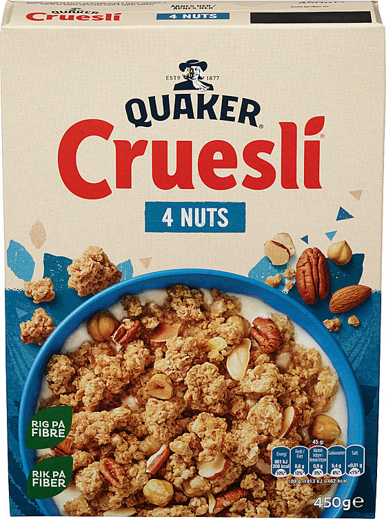 Quaker cruesli 4 nuts  450g
