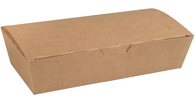 Takeaway boks brun 1000ml papp henglset lokk  100stk