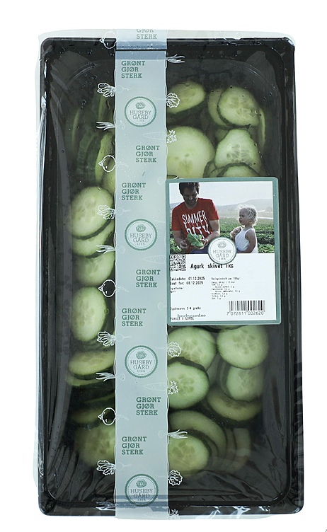 Agurk skivet 1kg   pk