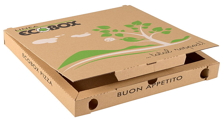 Pizzaeske 32x32x3cm brun papp/trykk  100stk