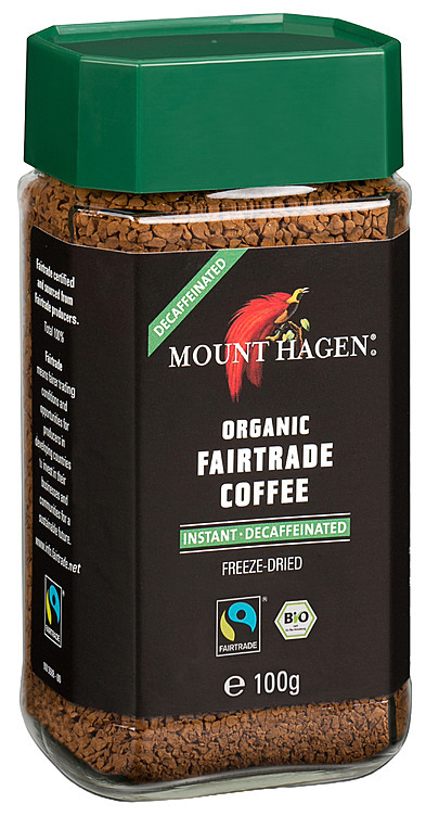 Kaffe instant glass koffeinfri økologisk & fairtrade  100g