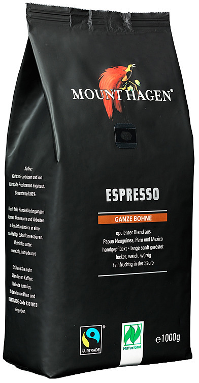 Kaffe espresso bønner arabica økologisk & fairtrade  1kg