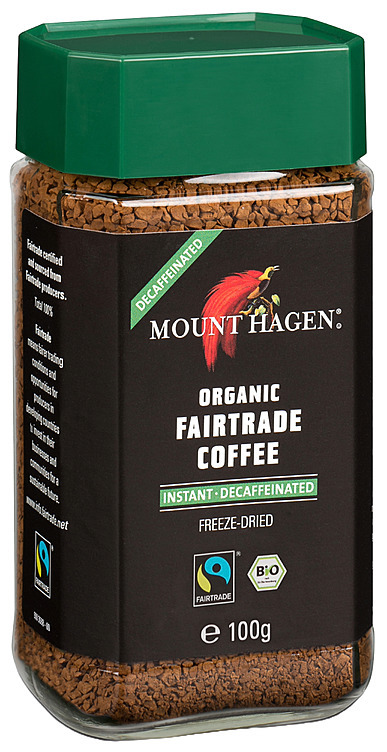 Kaffe instant glass koffeinfri økologisk & fairtrade  100g