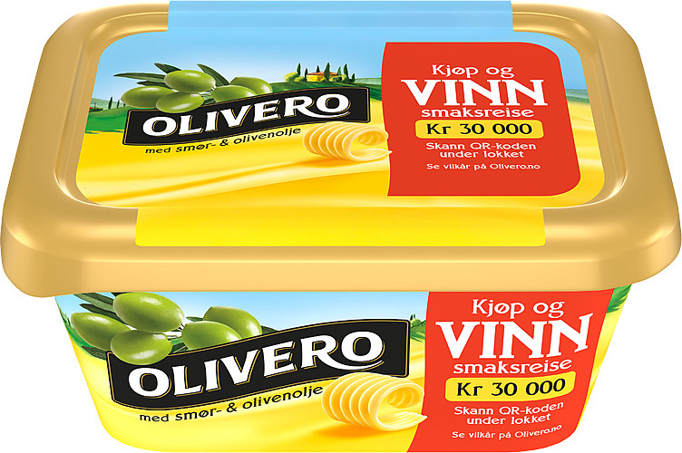 Olivero smør- og olivenolje beger   400g