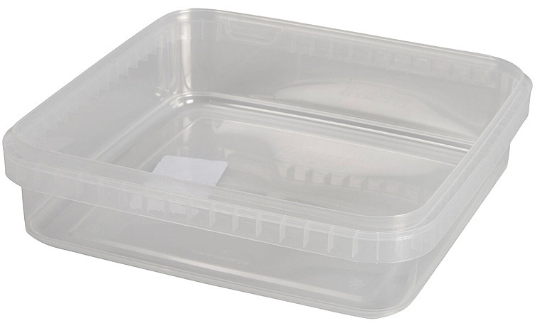Plastic beaker transp. 1300ml 1-rooms pp 192x192x51mm  96pce