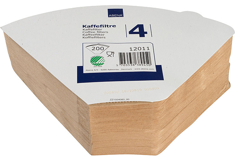 Kaffefilter ubleket 1x4  200stk