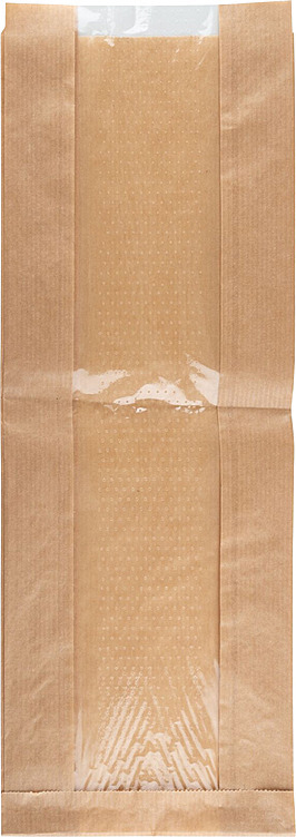 Baking bag w/window brown 14x38cm paper  1000pce