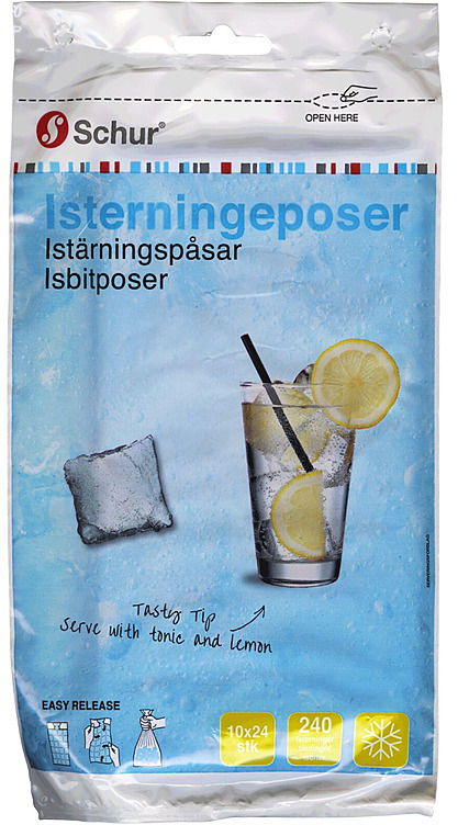 Ice cube bag 24 cubes transparent 18x34cm  24pce