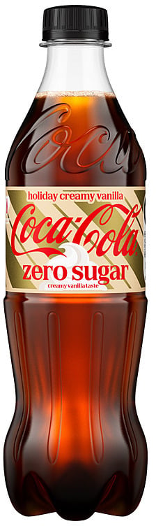 Coca-cola zero sugar holliday creamy vanilla flaske  24x0,5l
