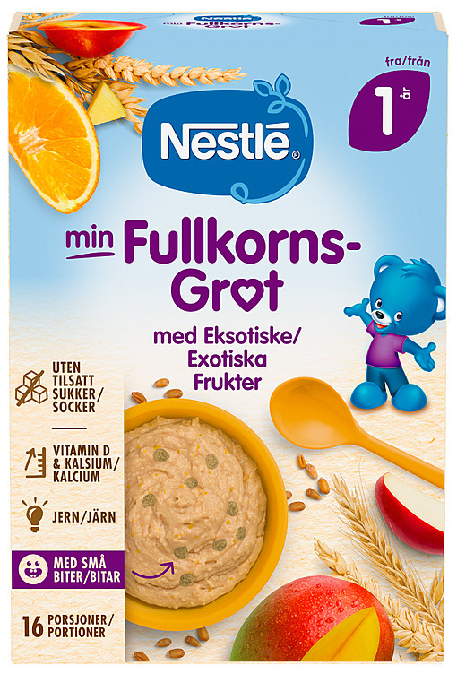 Min fullkornsgrøt exotic fruits 1year  410g