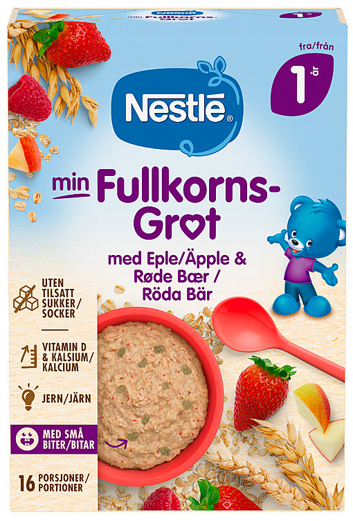 Min fullkornsgrøt apple red berries 1year  410g