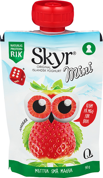 Skyr mini jordbær pose 90g
