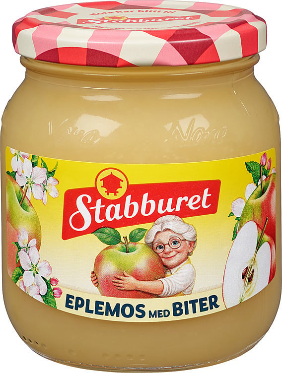 Eplemos m/biter hjemmelaget   380g
