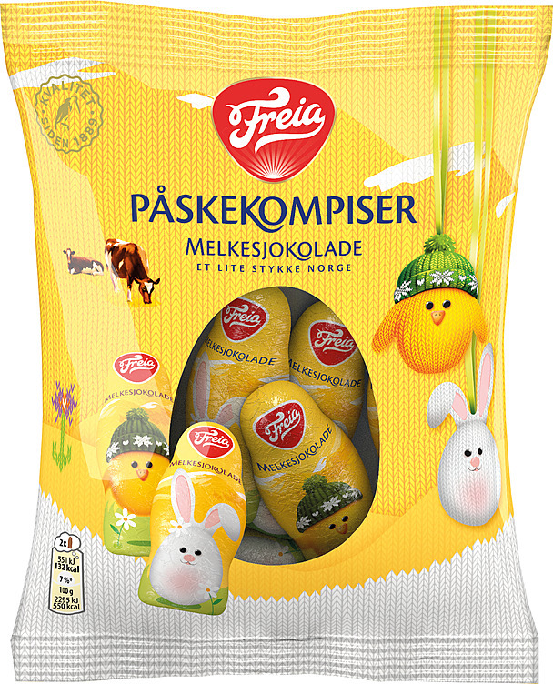 Melkesjokolade påskekompiser pose 120g