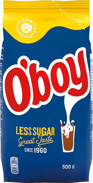Oboy sjokoladedrikk mindre sukker pose 500g