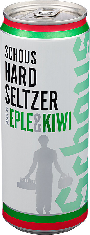 Schous hard seltzer eple kiwi bx  4%  24x33cl