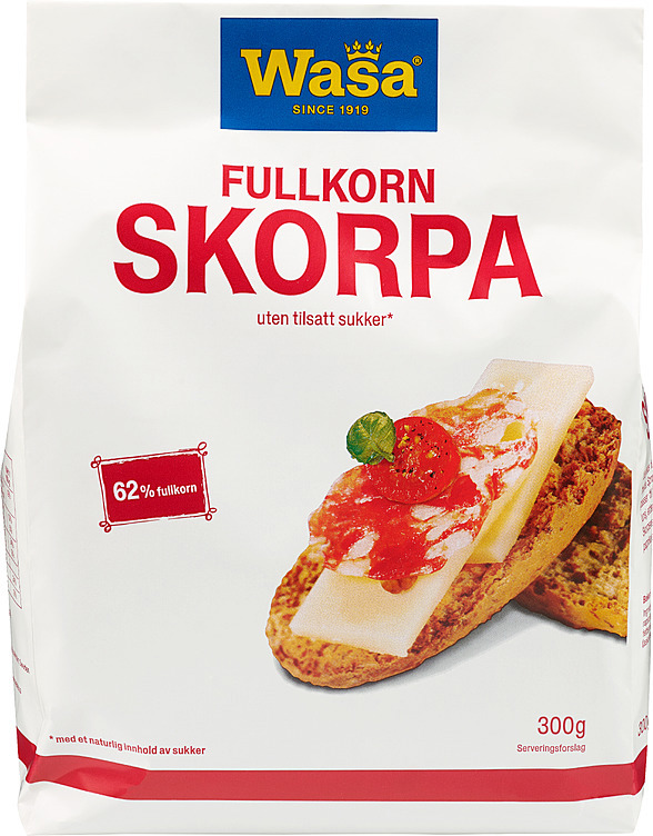 Wasa fullkorn skorpor uten sukker    300g