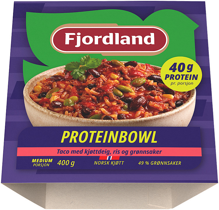 Proteinbowl taco m/kjøttdeig, ris & grønnsaker  400g